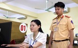 Cận cảnh quy trình thi sát hạch, cấp giấy phép lái xe máy do Công an Hà Nội tổ chức