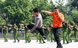 Những màn trình diễn võ thuật ấn tượng của Đội tuyển Điều lệnh, quân sự, võ thuật Công an Hà Nội 