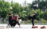 Những màn trình diễn võ thuật ấn tượng của Đội tuyển Điều lệnh, quân sự, võ thuật Công an Hà Nội 