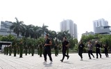 Những màn trình diễn võ thuật ấn tượng của Đội tuyển Điều lệnh, quân sự, võ thuật Công an Hà Nội 