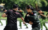 Những màn trình diễn võ thuật ấn tượng của Đội tuyển Điều lệnh, quân sự, võ thuật Công an Hà Nội 