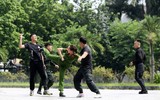 Những màn trình diễn võ thuật ấn tượng của Đội tuyển Điều lệnh, quân sự, võ thuật Công an Hà Nội 