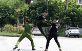Những màn trình diễn võ thuật ấn tượng của Đội tuyển Điều lệnh, quân sự, võ thuật Công an Hà Nội 