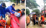 Lực lượng Công an căng mình ứng cứu, bảo vệ dân trong mưa lũ ở miền Trung 