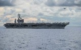[ẢNH] Tên lửa Iran rơi cách tàu sân bay Mỹ 160km