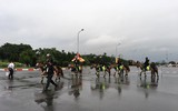 Cảnh sát cơ động kỵ binh xuất quân bảo vệ lễ khai mạc SEA game 31