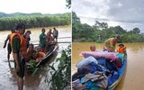 Lực lượng Công an đội mưa giúp dân khắc phục hậu quả bão số 4