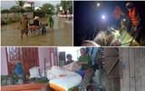 Lực lượng Công an đội mưa giúp dân khắc phục hậu quả bão số 4