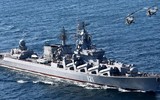 [ẢNH]: Tàu chiến đặc nhiệm Nga tập trận rầm rộ ngoài khơi bờ biển Syria