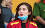 [ẢNH] Á hậu Huyền My đến sân cổ vũ 