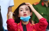 [ẢNH] Á hậu Huyền My đến sân cổ vũ 