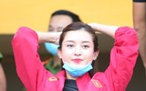 [ẢNH] Á hậu Huyền My đến sân cổ vũ 