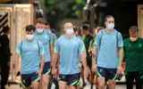 [ẢNH] Trung vệ cao gần 2m của Australia nổi bật giữa sân Mỹ Đình