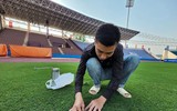 Cận cảnh sân Việt Trì đẹp mướt mắt trước ngày U23 Việt Nam thi đấu
