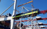 Cận cảnh quá trình vận chuyển đoàn tàu đầu tiên tuyến metro Nhổn- Ga Hà Nội tại cảng Dunkirk