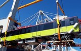 Cận cảnh quá trình vận chuyển đoàn tàu đầu tiên tuyến metro Nhổn- Ga Hà Nội tại cảng Dunkirk