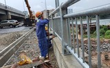 Ngắm đường vành đai 3 đi thấp qua hồ Linh Đàm sắp thông xe