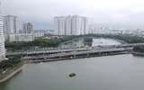 Ngắm đường vành đai 3 đi thấp qua hồ Linh Đàm sắp thông xe