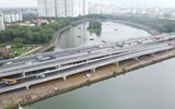 Ngắm đường vành đai 3 đi thấp qua hồ Linh Đàm sắp thông xe