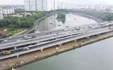 Ngắm đường vành đai 3 đi thấp qua hồ Linh Đàm sắp thông xe