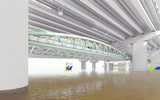 Ngắm cầu vòm thép đi thấp qua hồ Linh Đàm dành cho xe máy