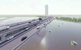 Ngắm cầu vòm thép đi thấp qua hồ Linh Đàm dành cho xe máy