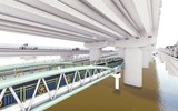 Ngắm cầu vòm thép đi thấp qua hồ Linh Đàm dành cho xe máy