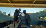Ngắm cầu vòm thép đi thấp qua hồ Linh Đàm dành cho xe máy