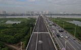 Cầu Vĩnh Tuy 2 đang cấp tập hoàn thiện để kịp thông xe vào dịp 2-9