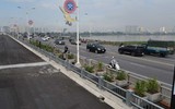 Cầu Vĩnh Tuy 2 đang cấp tập hoàn thiện để kịp thông xe vào dịp 2-9