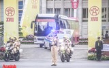 Ấn tượng với nữ CSGT bảo vệ Đại hội Đảng bộ TP Hà Nội