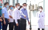 [Ảnh] Bộ Tư lệnh Thủ đô phun khử khuẩn Bệnh viện K cơ sở Tân Triều phòng Covid-19