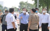 [Ảnh] Bộ Tư lệnh Thủ đô phun khử khuẩn Bệnh viện K cơ sở Tân Triều phòng Covid-19