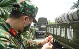 [Ảnh] Bộ Tư lệnh Thủ đô phun khử khuẩn Bệnh viện K cơ sở Tân Triều phòng Covid-19