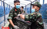 [ẢNH] Xúc động hình ảnh công an, quân đội đội nắng trưa bốc xếp thực phẩm chi viện cho TP. HCM
