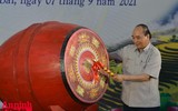 [Ảnh] Chủ tịch nước Nguyễn Xuân Phúc dự lễ khai giảng ở tỉnh 