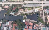 Nhìn từ flycam 2 hồ nước sắp bị san lấp ở phường Ngọc Thụy, Long Biên
