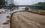 Xem công trường mở rộng đường gom, khắc phục tình trạng 