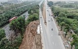 Xem công trường mở rộng đường gom, khắc phục tình trạng 