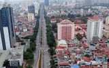 Nhìn từ flycam, đường Hoàng Quốc Việt 8 làn xe cực đẹp sau xén giải phân cách