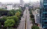 Nhìn từ flycam, đường Hoàng Quốc Việt 8 làn xe cực đẹp sau xén giải phân cách