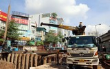Cận cảnh hầm chui 700 tỷ đồng trên trục đường đông đúc nhất nhì Thủ đô sẽ thông xe tháng 10-2022