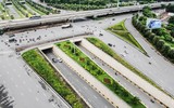 Nhìn từ Flycam đoạn đường xanh độc đáo ngay cửa ngõ Thủ đô