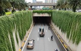Nhìn từ Flycam đoạn đường xanh độc đáo ngay cửa ngõ Thủ đô