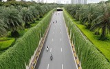 Nhìn từ Flycam đoạn đường xanh độc đáo ngay cửa ngõ Thủ đô