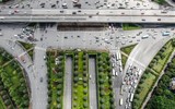 Nhìn từ Flycam đoạn đường xanh độc đáo ngay cửa ngõ Thủ đô