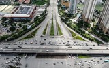 Nhìn từ Flycam đoạn đường xanh độc đáo ngay cửa ngõ Thủ đô