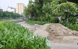 Lối đi bộ ven sông Tô Lịch nhếch nhác với những hình ảnh phản cảm