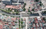 Nhìn từ flycam cây cầu qua sông Lừ 10 năm bị lãng quên ở quận Hoàng Mai