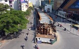 Toàn cảnh cầu vượt chữ C Chùa Bộc - Phạm Ngọc Thạch sau 6 tháng chậm tiến độ